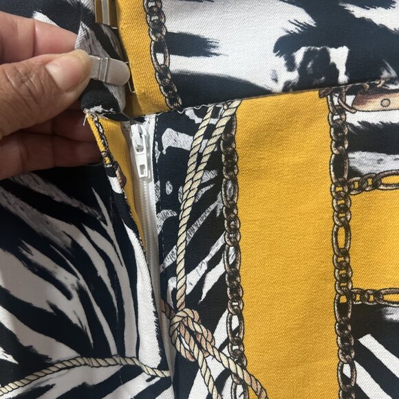 7TH AVENUE DESIGN STUDIO NYC Women's pants. Yellow with zebra print. Size 12 T - Picture 5 of 16